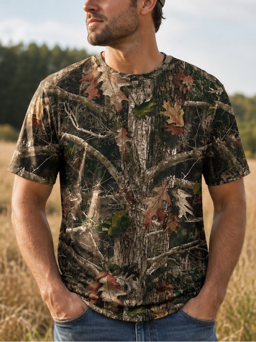 RedHead Men’s L RealTree Camo Short Sleeve Hunting T-Shirt Woodland
